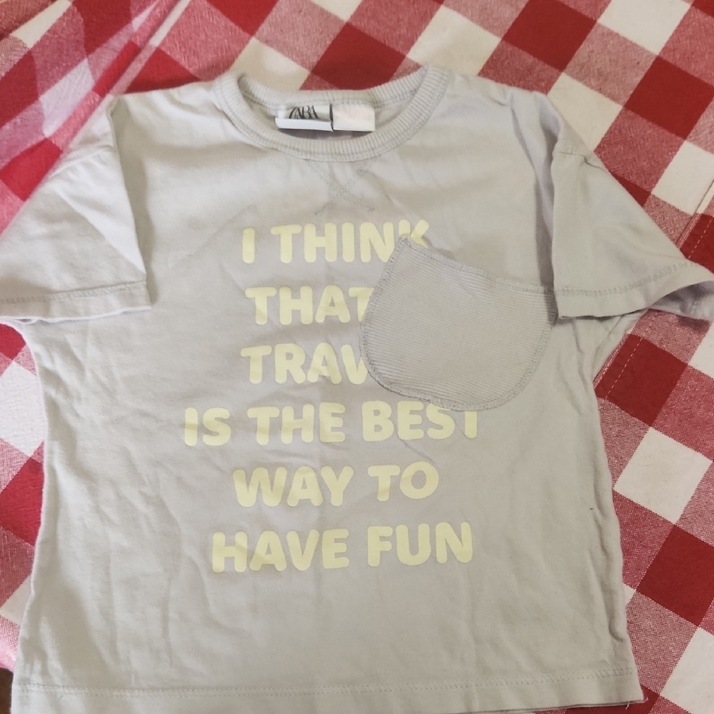 Gray Kids T-Shirt with Fun Travel Print